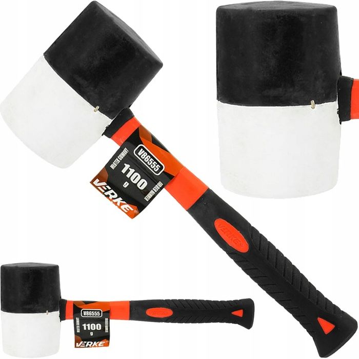 Młotek Gumowy Brukarski Blacharski Do Kostki Brukowej 1100g Fiberglass