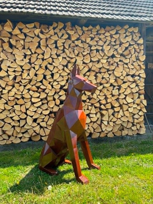 figura doberman 3d Low Poly