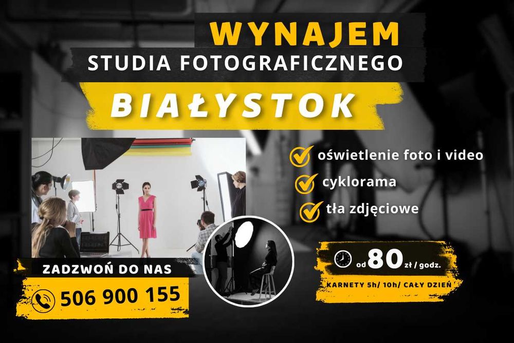 Wynajem studia fotograficznego video Białystok