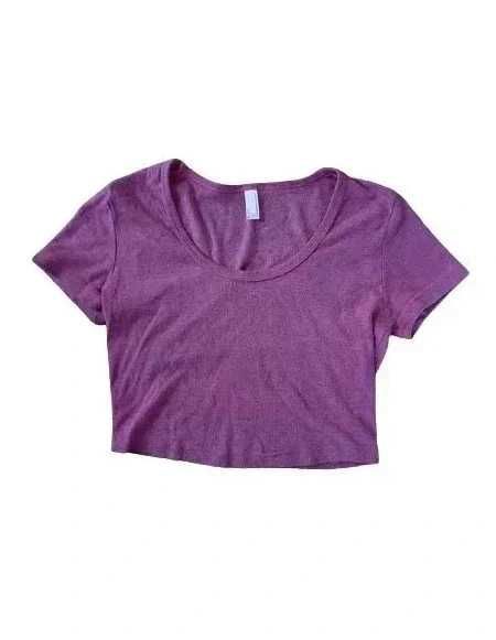 różowy crop top american apparel