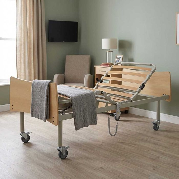 Cama Elétrica Geriátrica com Rodas (NOVA) Articulada