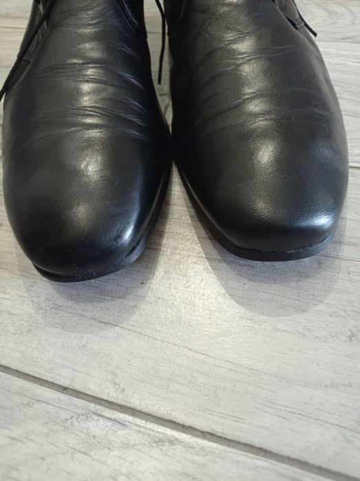 Чоловічі шкіряні черевики, напівчеревики, туфлі Ziga, чорні, 44 р.