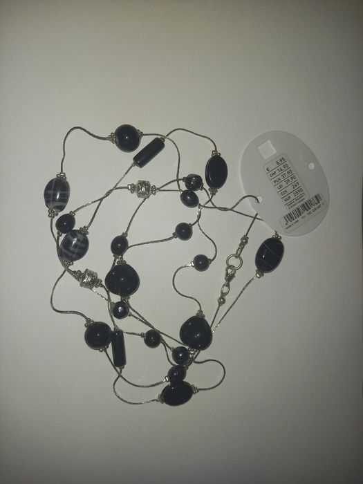 długie, eleganckie, czarne KORALE - Orsay, NOWE!