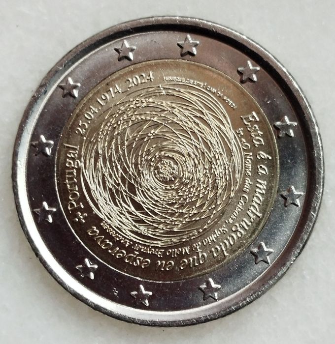 Moeda de 2 € , comemorativa, de Portugal , soberba e rara.