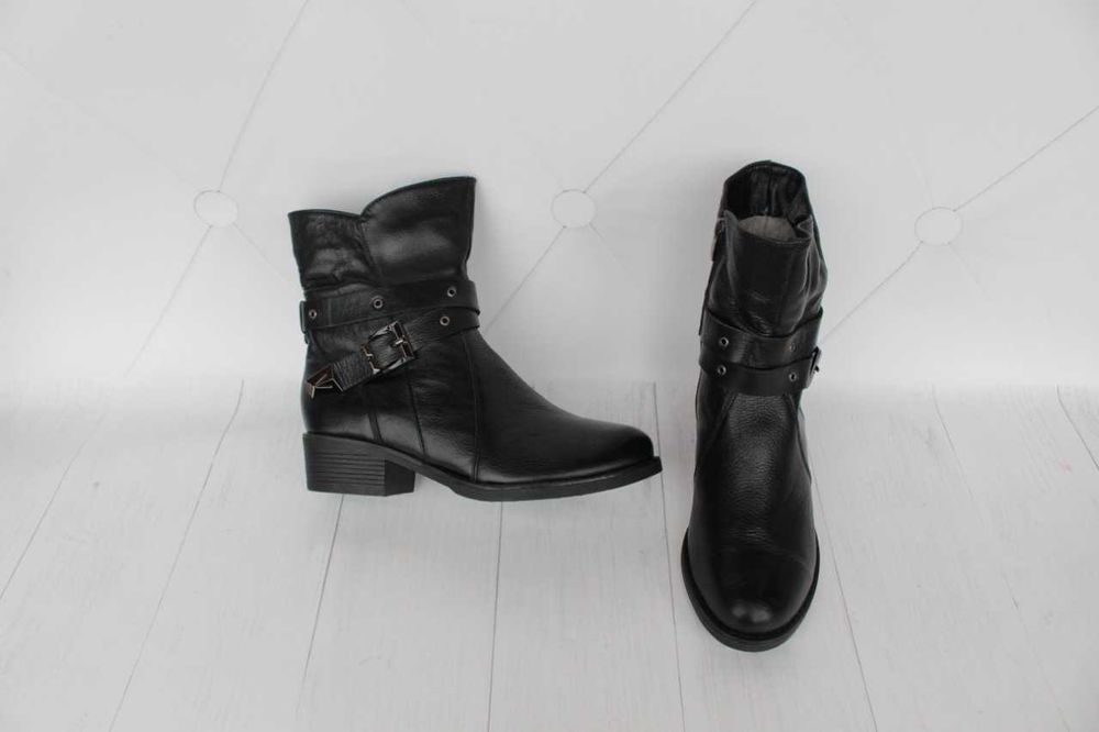 Ботинки с натуральной кожи, зимние казаки