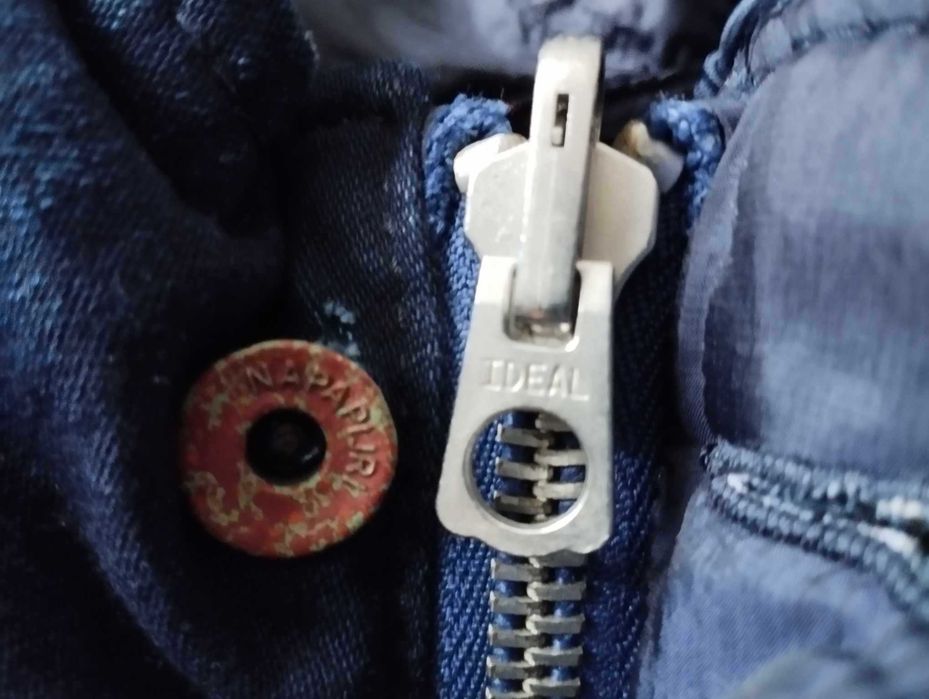 Napapijri kurtka + kamizelka puchowa jeans L Vitage Retro down west