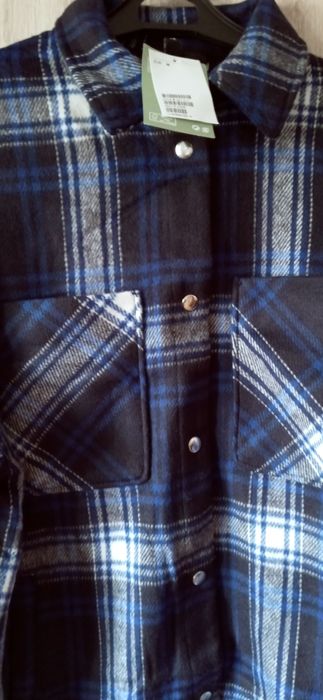 Nowa kurtka koszulowa krata H&M M krata wełna