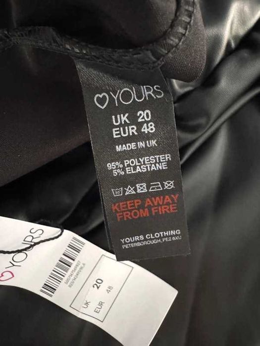 Czarne leginsy ze sztucznej skóry Yours - duży rozmiar EU 48
