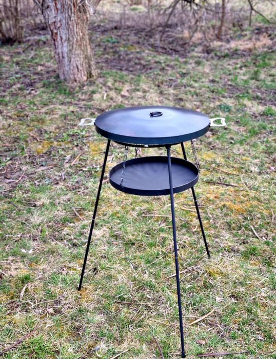 Набір Сковорода 40см з підвісом для вогню, САДЖ новий розбірний