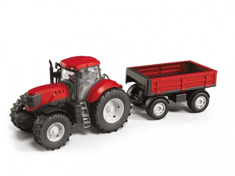 Traktor Adriatic z przyczepą czerwony pudełko,610x200 mm