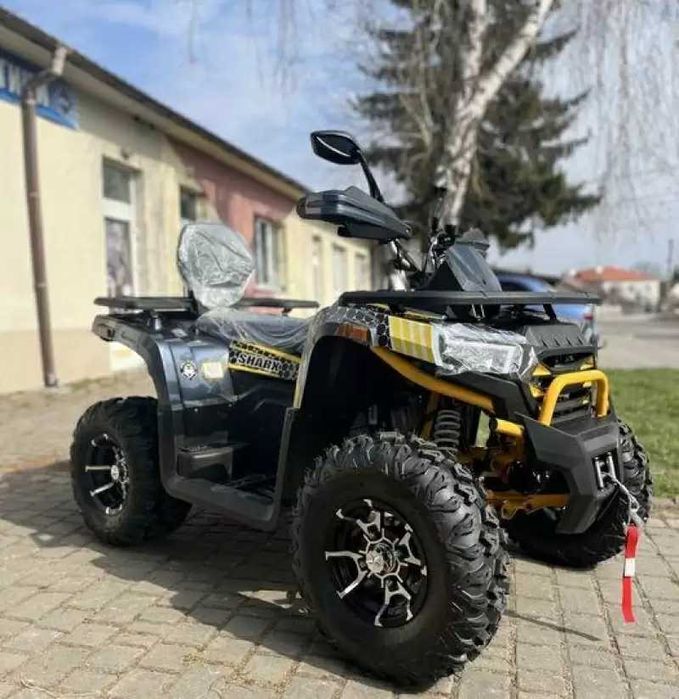 Квадроцикл SharX 250 Желтый | Титановые диски | Лебедка | Shark