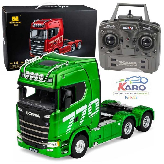 Scania 770S Ciągnik Siodłowy RC HUINA Skala 1:18 Światła LED pilot 2.4