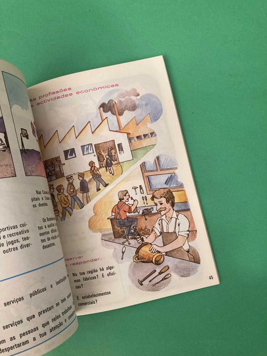 Livro Escola Primária Por Caminhos não andados Meio Físico e Social 2ª Classe Porto Editora