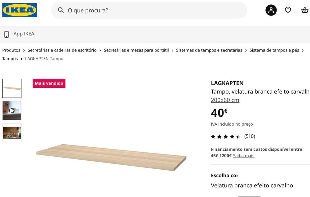 Mesa ikea lagkapten 200x60 com 5 pernas €20, preciso de vender rapid