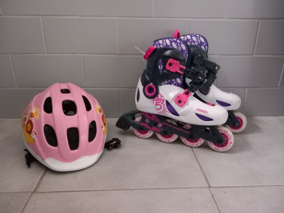 Patins em linha de criança (menina) vendo ou troco por patins menino