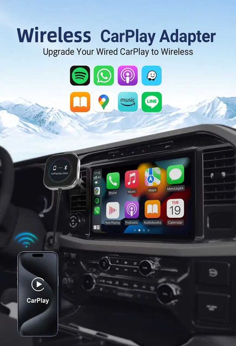 Бездротовий адаптер Ottocast CarPlay Clip with Visual Smart Screen