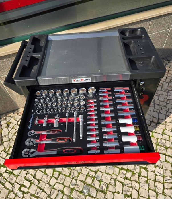 Carrinho de ferramentas 7/6 gavetas cheias de ferramentas