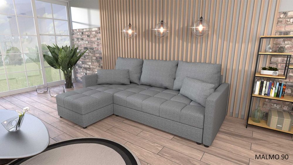 NOWY Narożnik Rogówka DOMINO L z funkcją spania PRODUKT OD PRODUCENTA