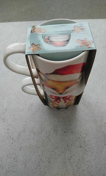 Kubki z lisem świątecznym 2 sztuki