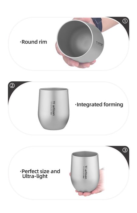 Титанова чашка з подвійними стінками 400 мл Ti artasan + чохол