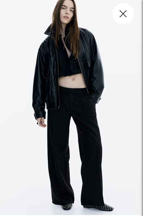 Жіночі чорні брюки широкі вільні h&m