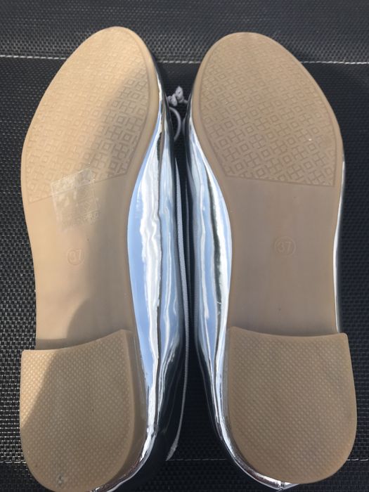 Balerinki damskie srebrne