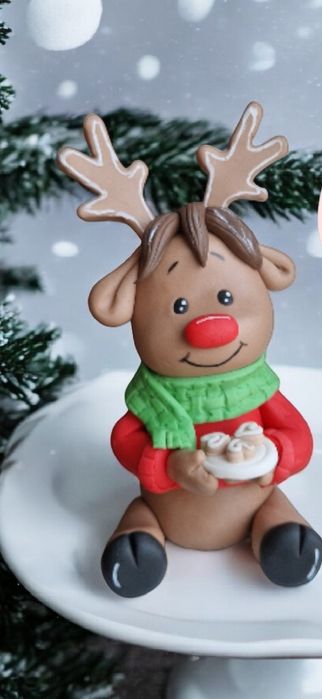 Renifer figurka na tort