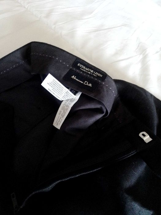 calças pretas de linho Massimo Dutti, homem