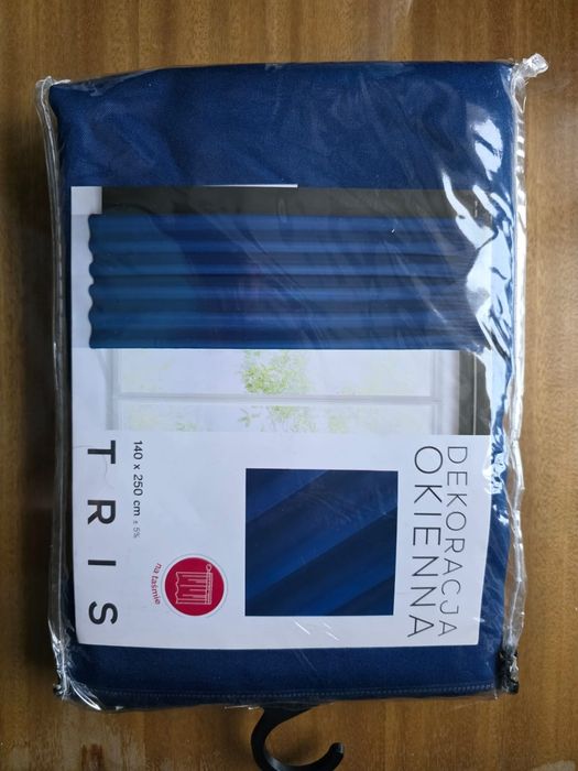 Dekoracja okienna, zasłona granatowa 140x250