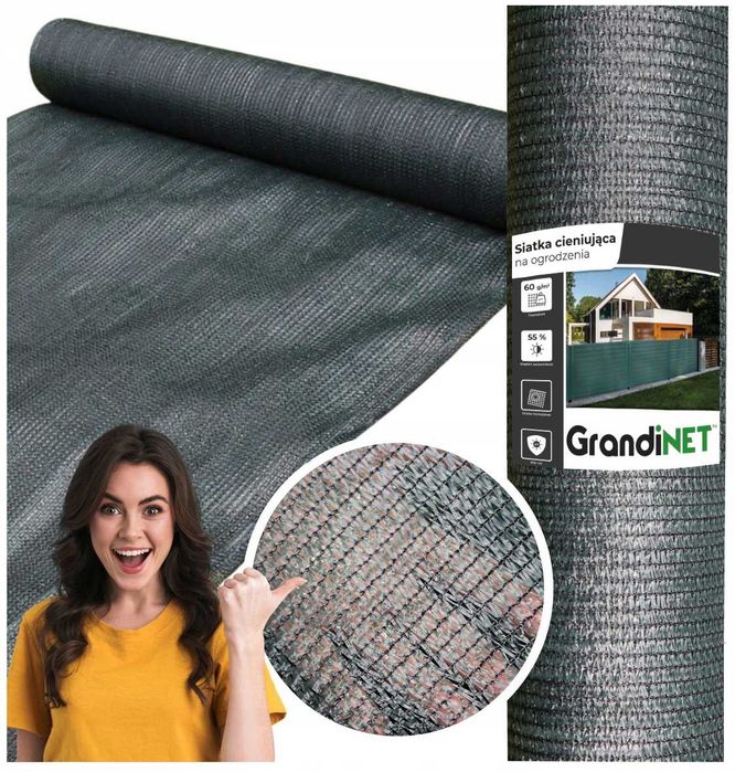 Siatka Cieniująca Osłona 55% 90% od Wiatru Kurzu Sąsiadów Zacieniająca