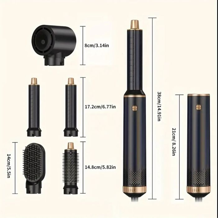 5-в-1 багатофункціональний  стайлер для укладання волосся з насадками