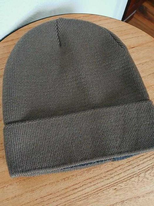 czapka z wełny Merino 100% brązowa z wywinięciem okazja