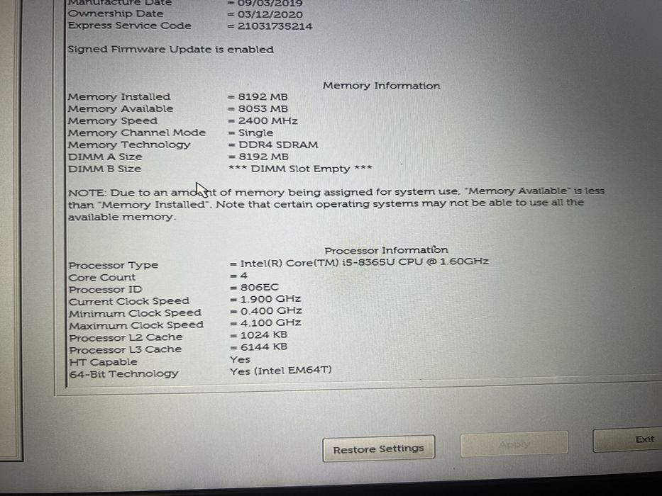 Материнські плати i5-8365U, i7-8665U Dell Latitude 5400