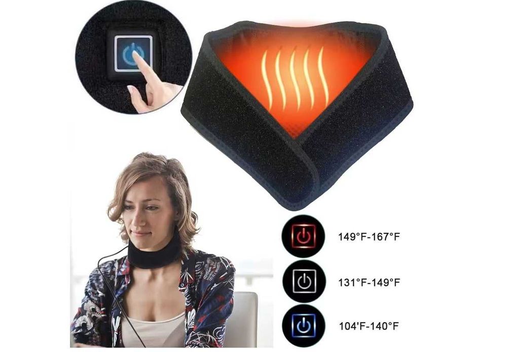 Elektryczny podgrzewany pas ochronny orteza na szyję/nowy/USB