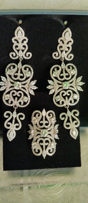 Срібні прикраси, перстень, сережки