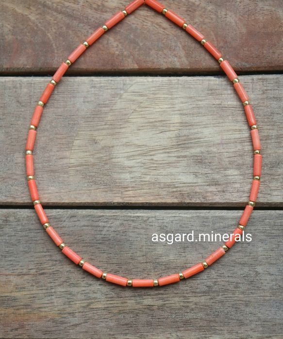 Naszyjnik amulet witalności naturalny koral pomarańczowy srebro
