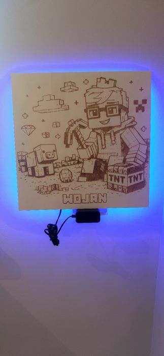 LAMPKA LED RGB własny wzór, grawer