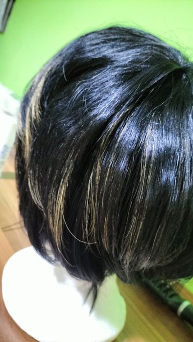 Krótka peruka z ludzkich włosów