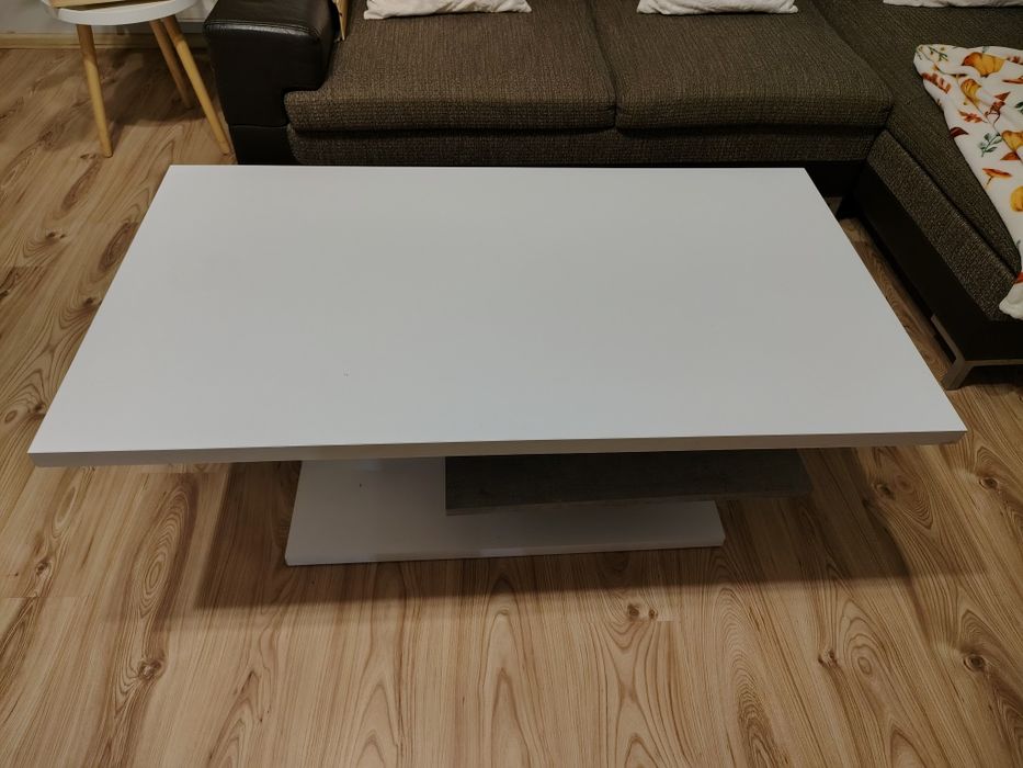 Stolik kawowy biały/szary 110x60