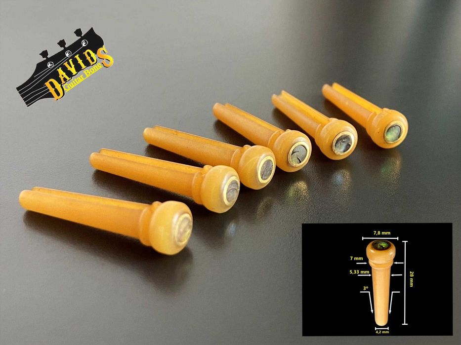 Set Pins Pestana Rastilho osso camelo para Guitarra