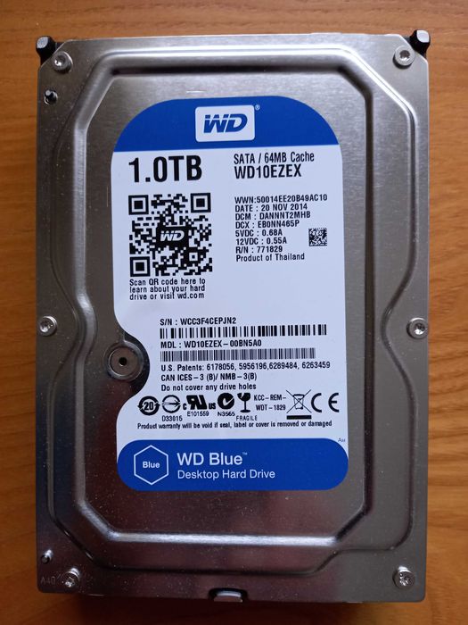 Жорсткий диск HDD 1ТБ WD WD10EZEX (3,5''/1 TБ/7200 об/64МБ)
