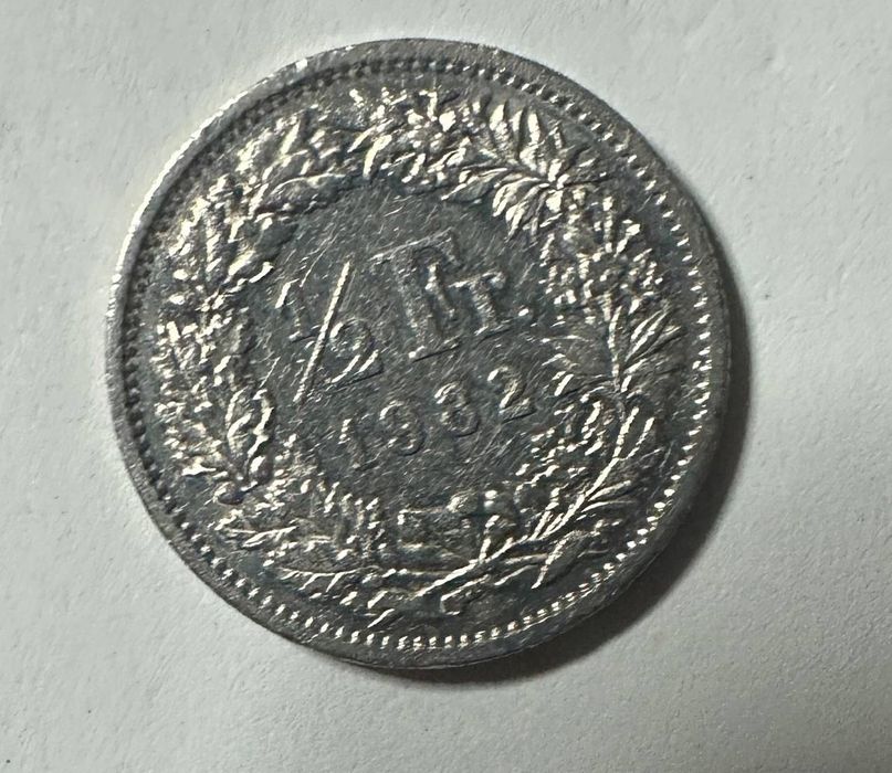 Монета Швейцарія 1/2 Франка 1982