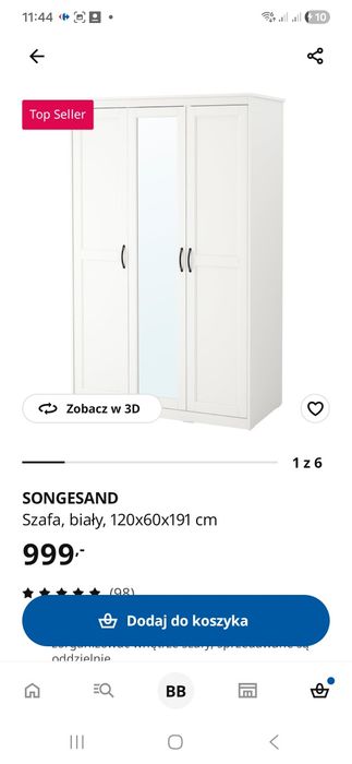 songestand szafa z lustrem ikea