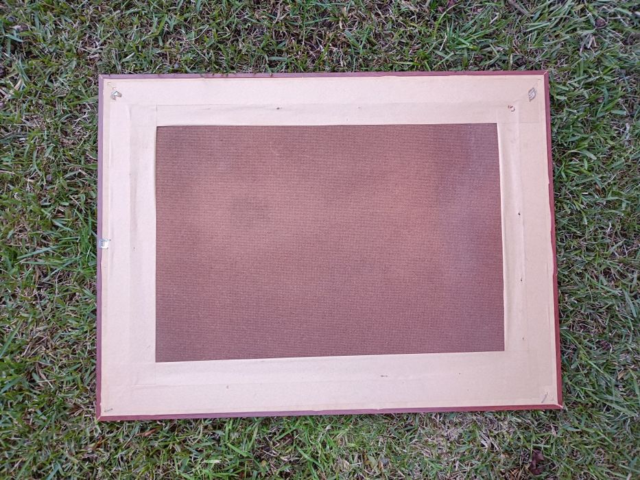 Moldura em madeira maciça com tela , pintura a óleo. 80/60cm.
Exemplar