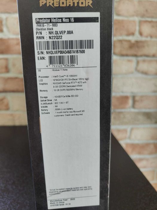 Acer Predator Helios Neo 16