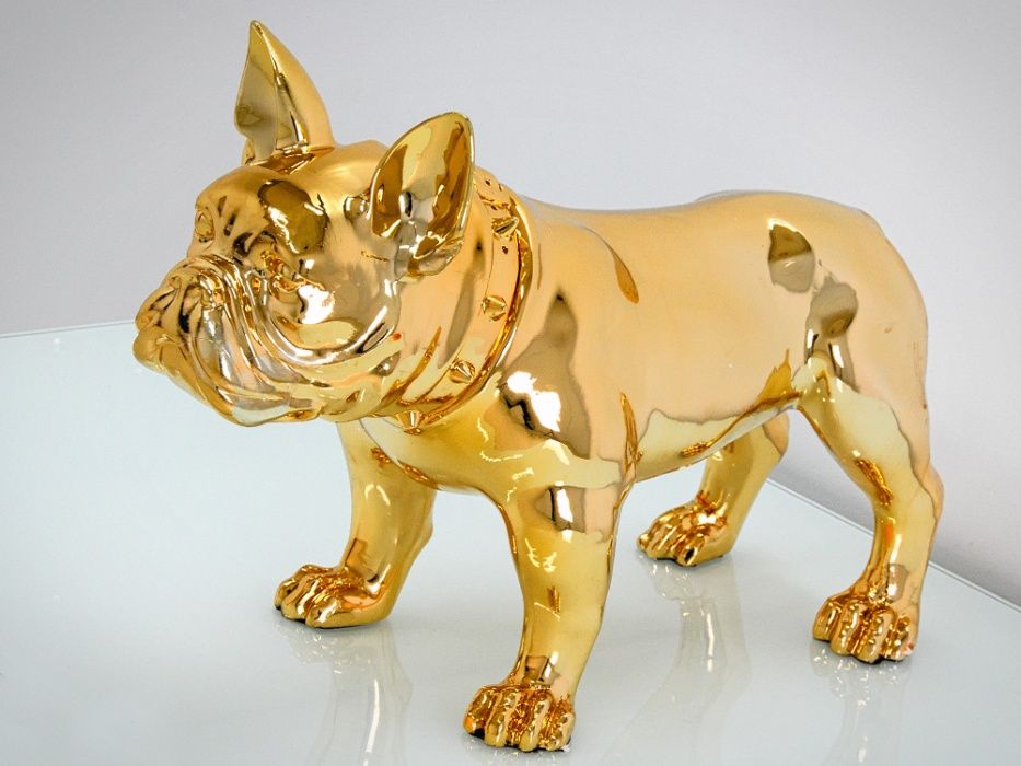 Figurka,figura,buldog czarny matowy 64x54x29 cm.NR.538