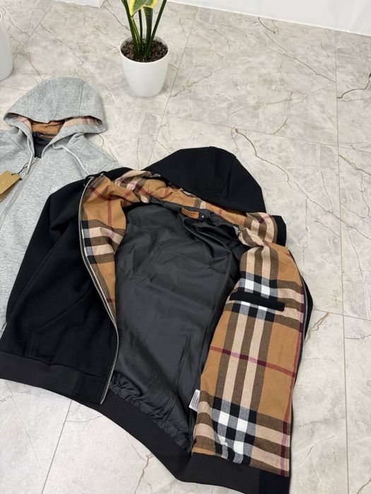 Зіп худі Burberry, кофта барбери, черная зипка барбери