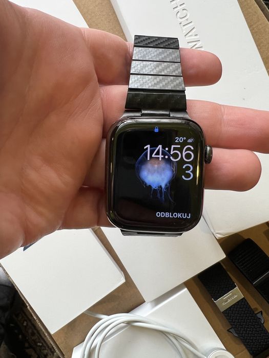 Apple Watch 7 GPS + Cellular 45mm Stal Nierdzewna (A2478) JAK NOWY !