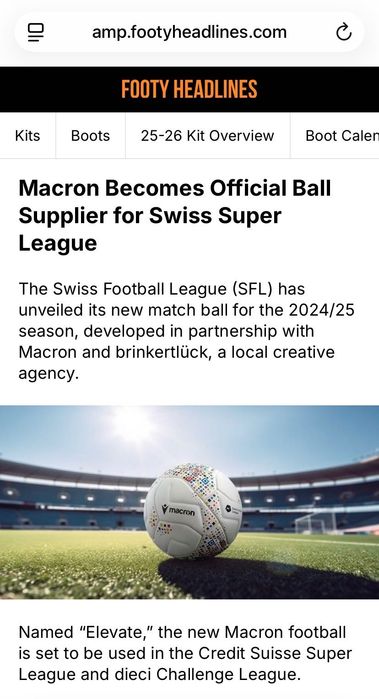 Футбольний м'яч Macron SFL SWISS League Fifa PRO