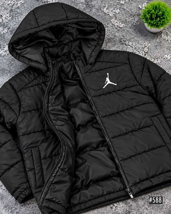БЕЗ ПЕРЕДПЛАТ / Черная Куртка Nike Jordan / Осінній Мікро Пуховик Найк Джордар